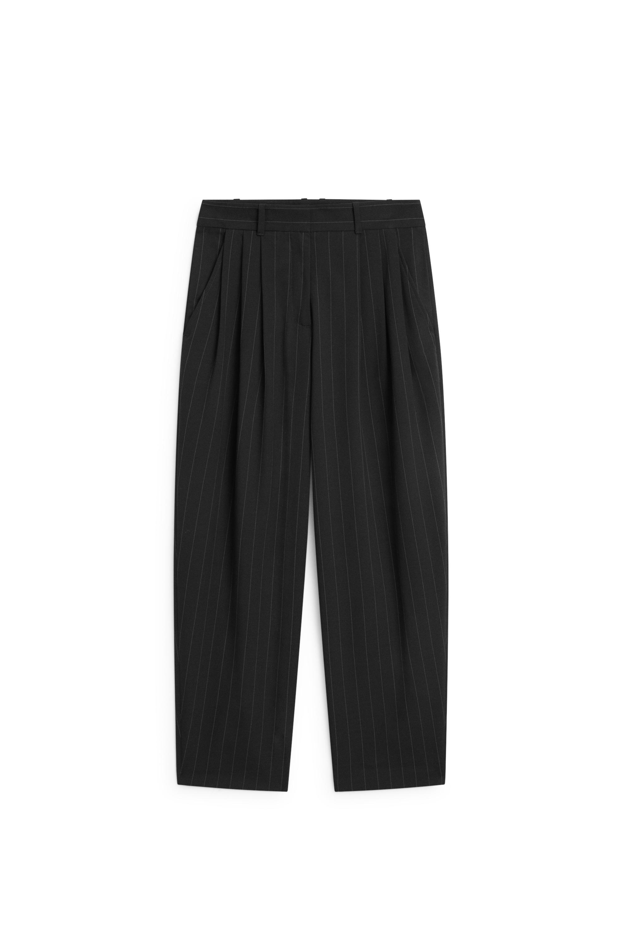 Pinstripe carrot fit pants - Black | ZARA United States