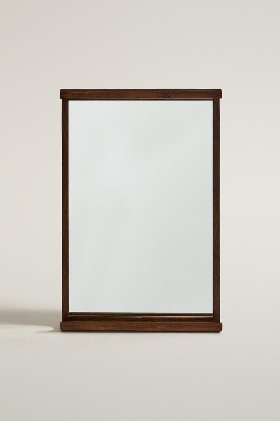 WALL MIRROR WITH CURVED FRAME - Khaki by Zara - Image 0