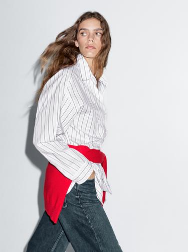 Zara Loose-fitting striped shirt - White
