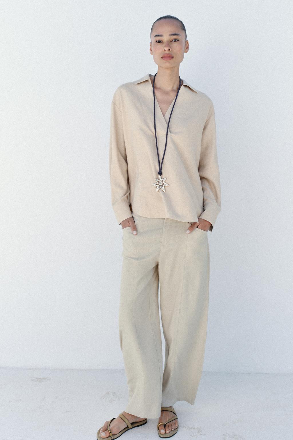 LINEN BALLOON PANTS - image 2
