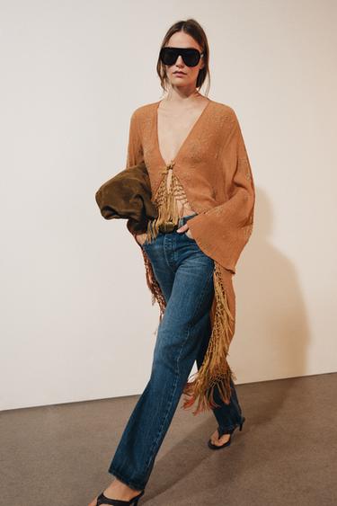 ZW COLLECTION EMBROIDERED KAFTAN - Brick by Zara