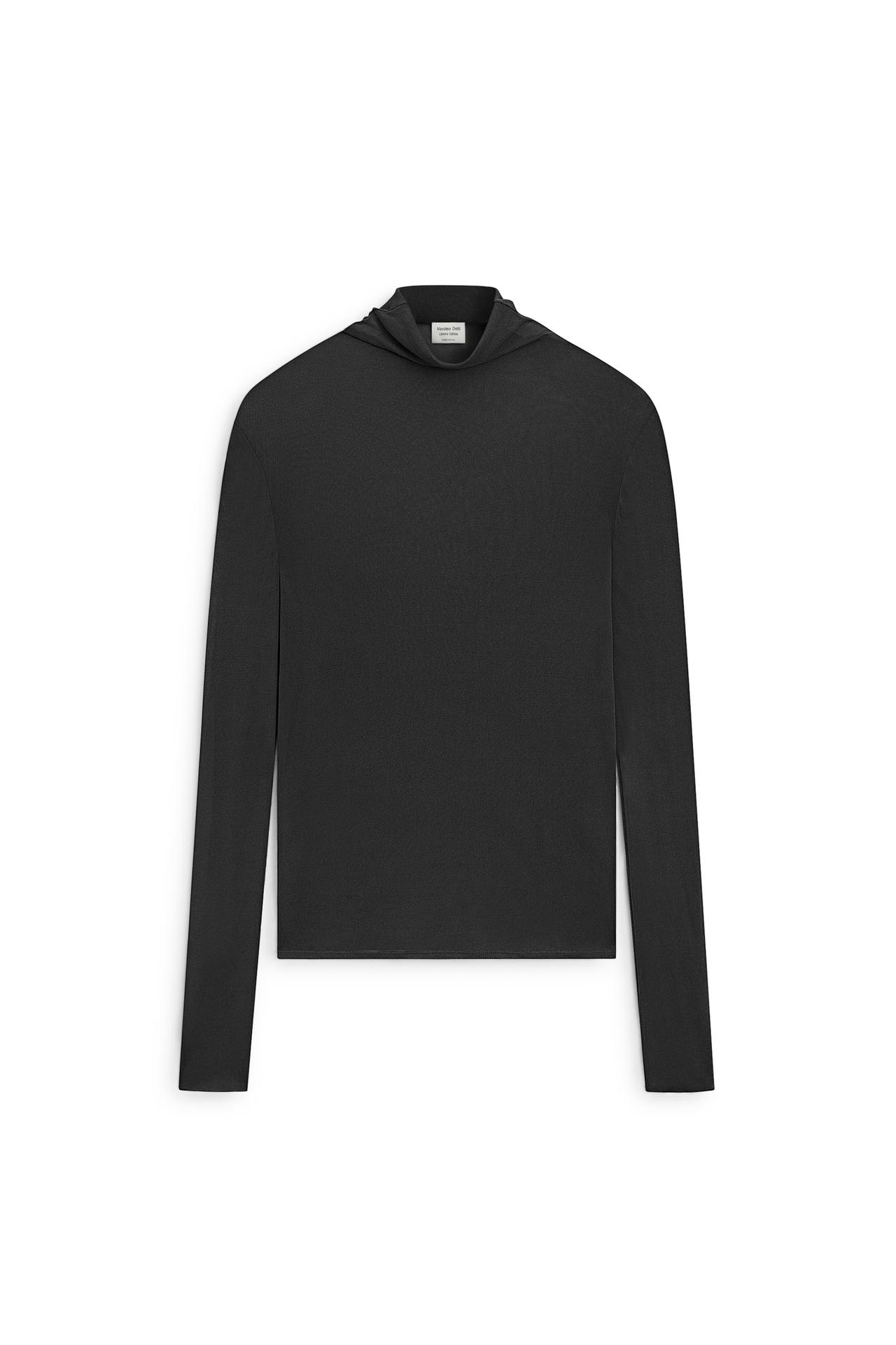 100% silk funnel neck T-shirt - LIMITED EDITION — Anthracite Gray