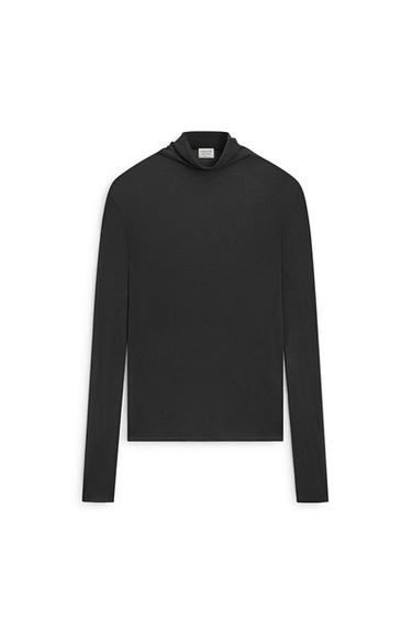 100% silk funnel neck T-shirt - LIMITED EDITION — Anthracite Gray 2