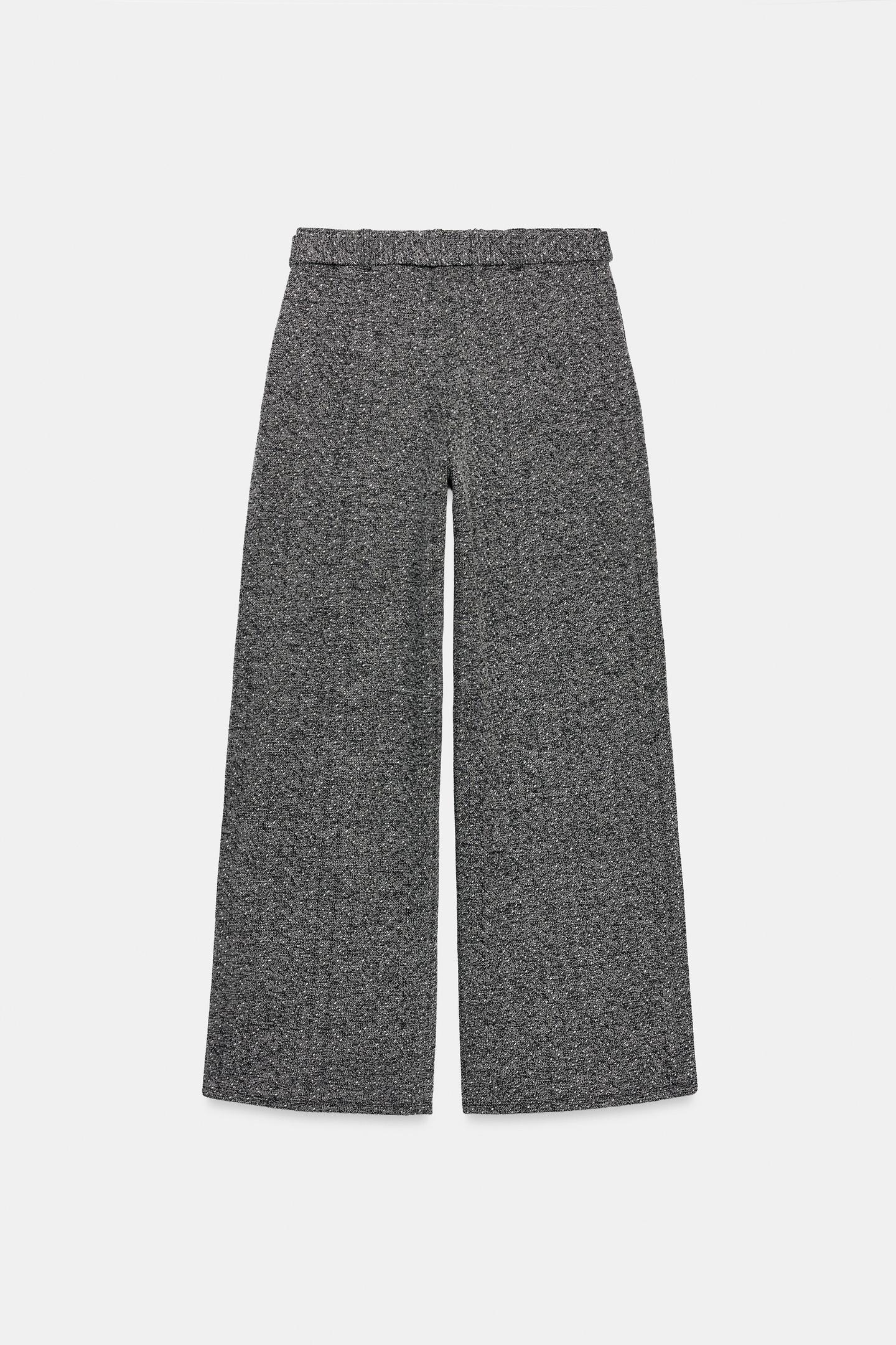 Женские брюки Zara Textured Belted, цвет: Чёрный / Белый — фото 7