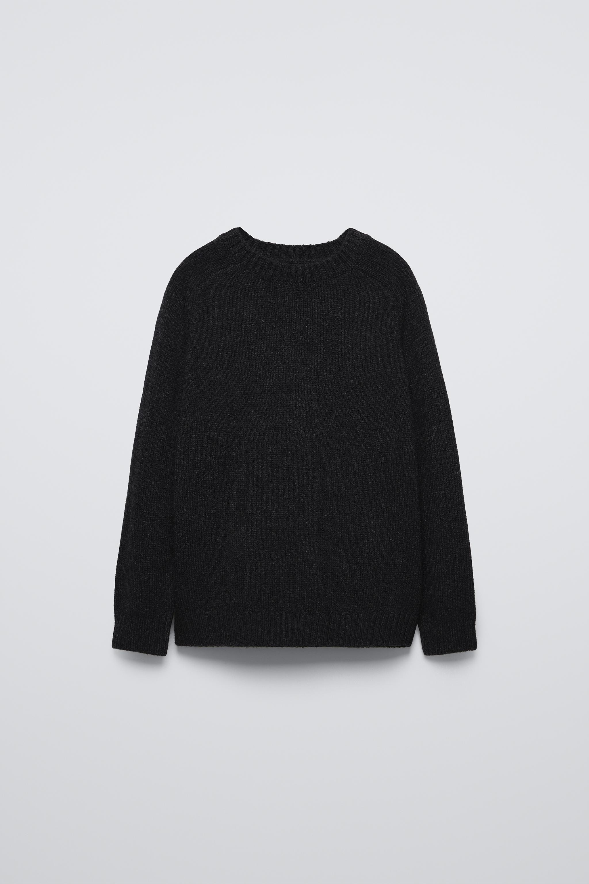 WOOL BLEND KNIT SWEATER Dark anthracite ZARA Canada