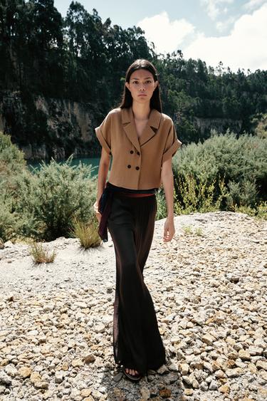 CROSSOVER SHORT SHIRT - Brown by Zara - Image 1