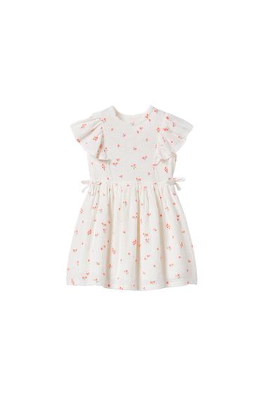 CONTRAST DRESS WITH RUFFLES