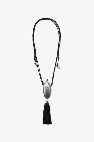 STONE LOCKET CORD NECKLACE - Silver de Zara