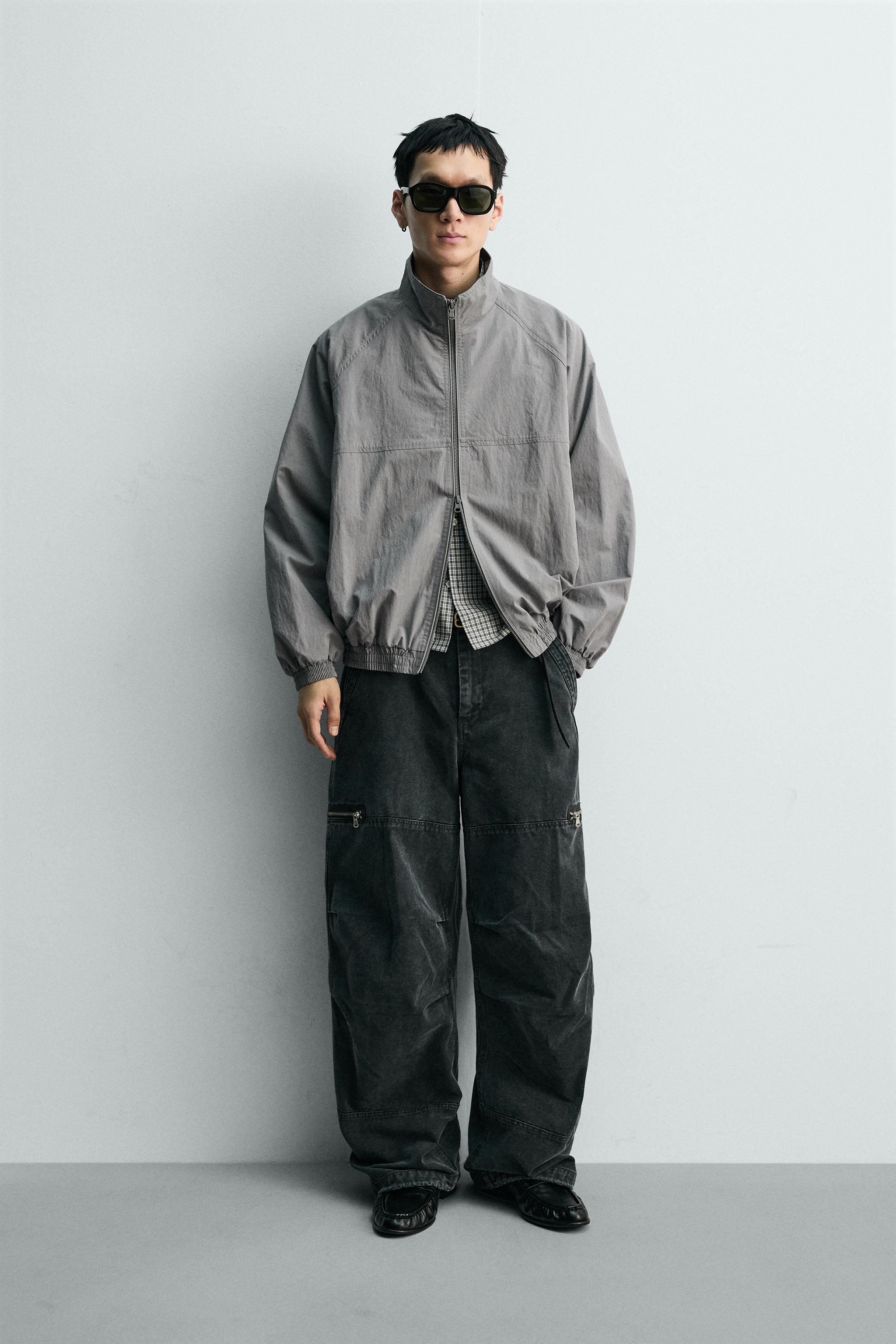 RELAXED FIT TEXTURED JACKET - Grey | ZARA Singapore