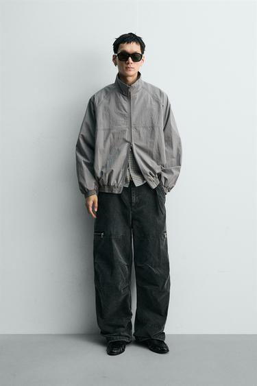 RELAXED FIT TEXTURED JACKET - Grey by Zara