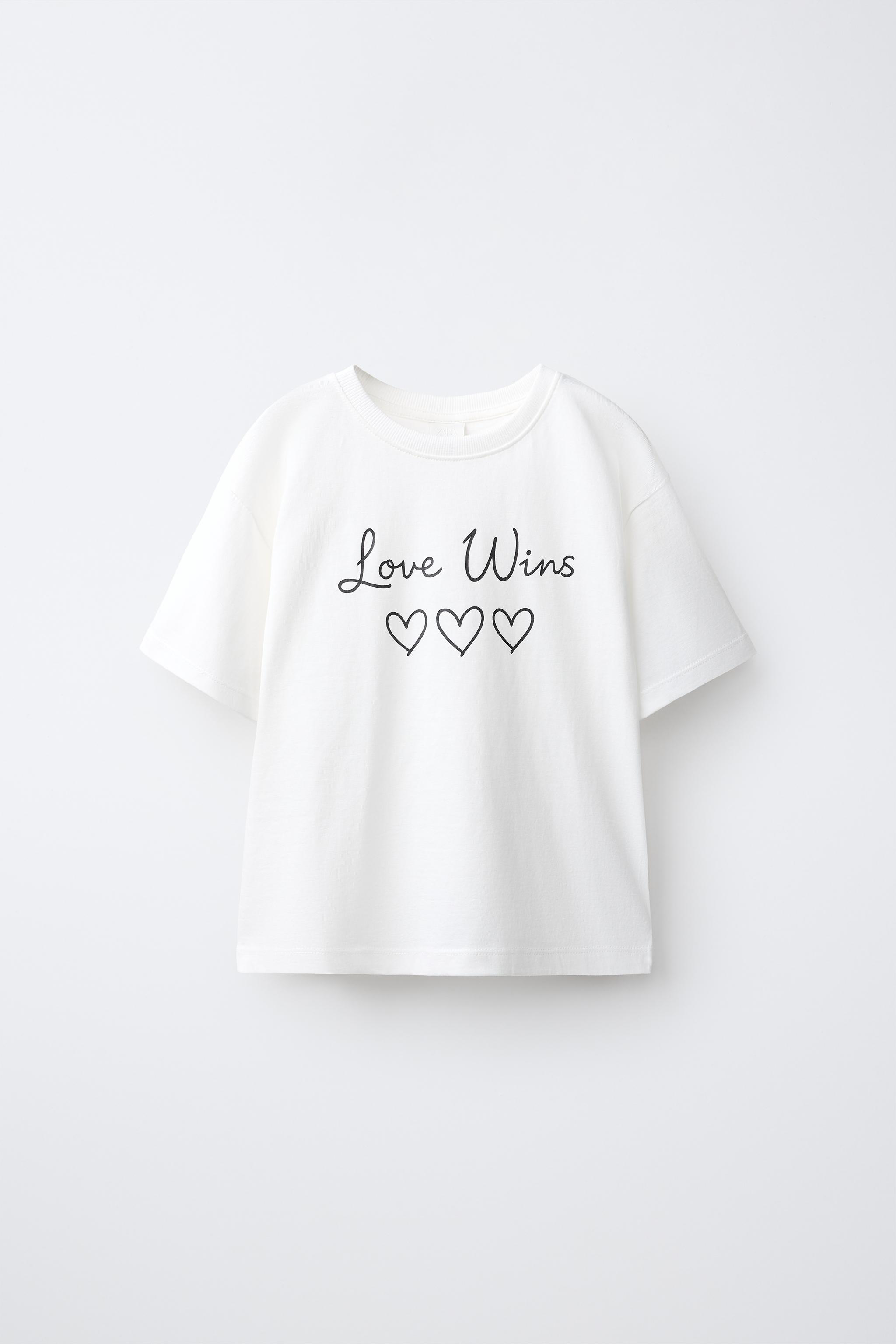 333k ホワイト Tシャツ S HEART PRINT T-SHIRT - Oyster-white | ZARA South Africa