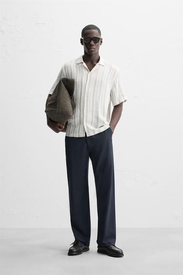 STRIPED TEXTURED SHIRT - Grey by Zara - Image 0