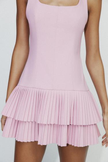 BOX PLEAT JUMPSUIT DRESS - Dusty pink by Zara