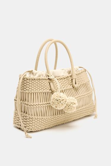 SAC À MAIN TRESSÉ - Beige de Zara - Image 3