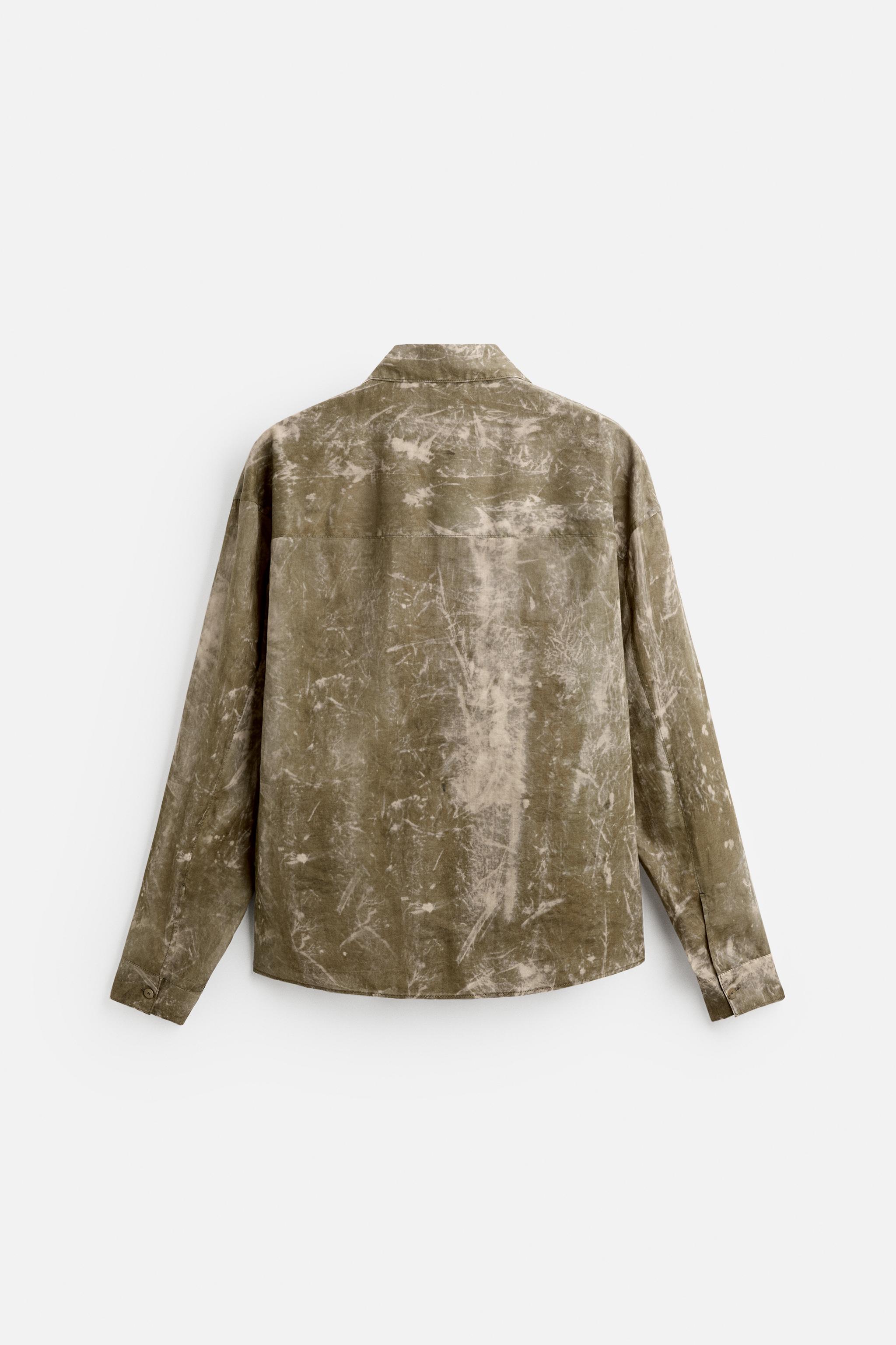 FLOWY TIE-DYE SHIRT - Khaki | ZARA United States