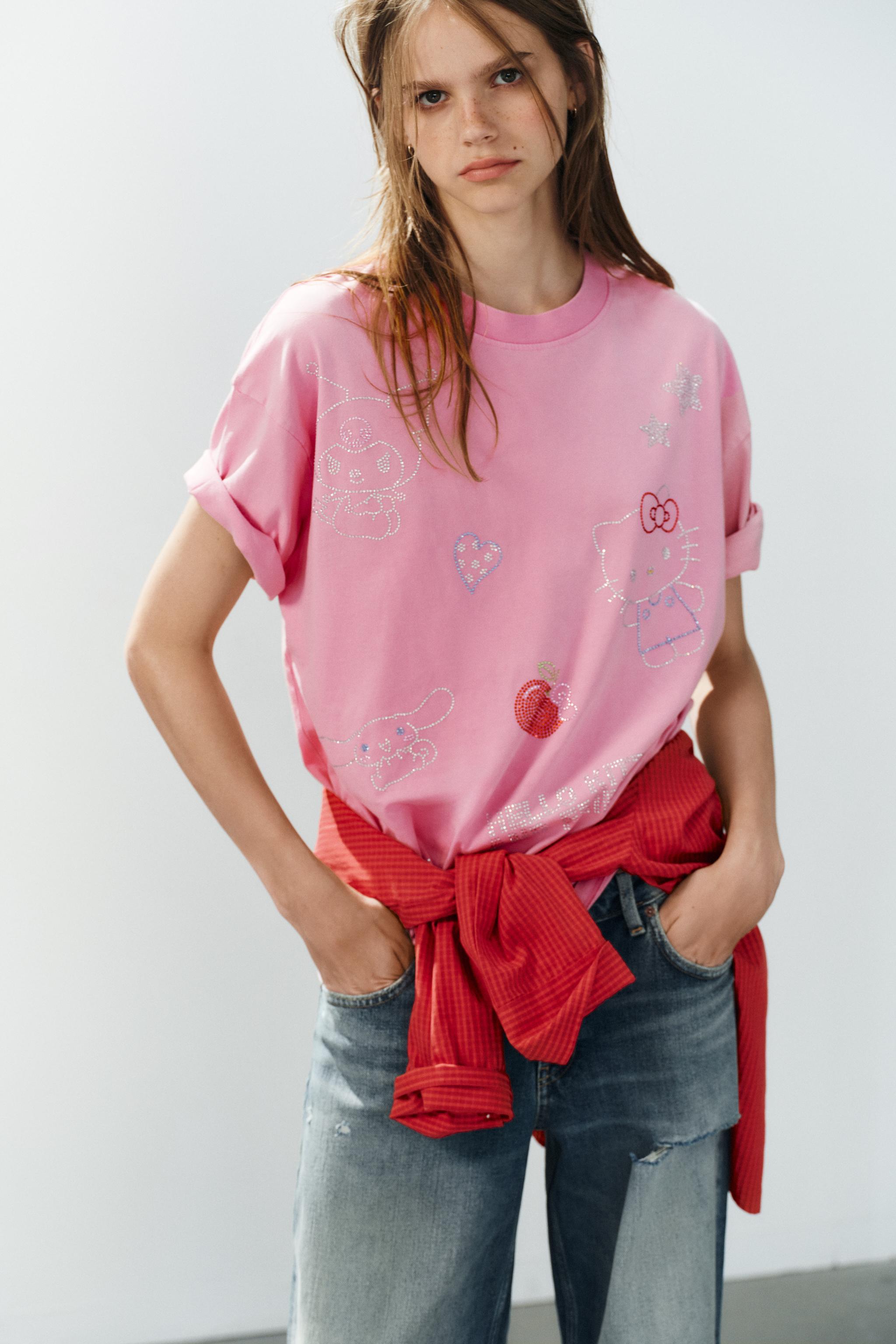HELLO KITTY © SANRIO GLITTER WASHED T-SHIRT