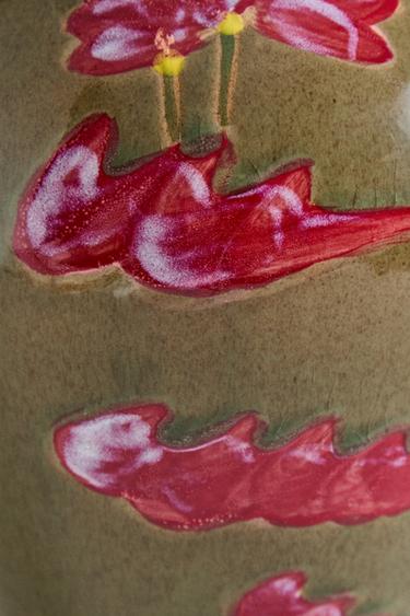 VASE GRÈS FLORAL - Vert de Zara - Image 3