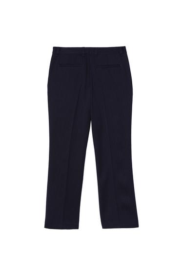 PINSTRIPED FLARE FIT SUIT TROUSERS - Navy blue by Zara - Image 3