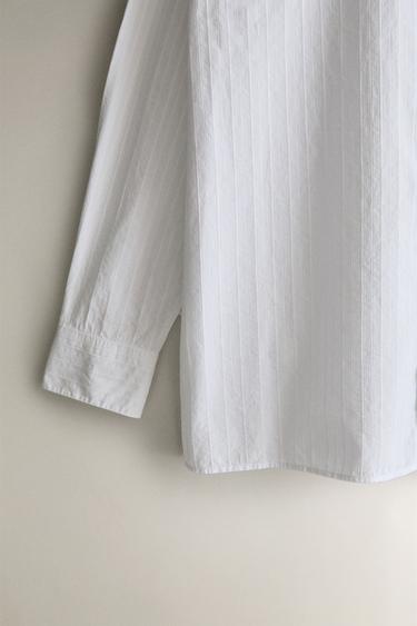 LONG SLEEVE COTTON SHIRT - Oyster-white by Zara - Image 2