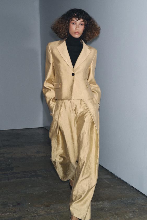 ZW COLLECTION METALLIC CROPPED BLAZER