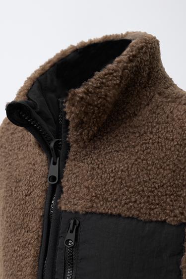 GILET RÉVERSIBLE EFFET MOUTON - Marron de Zara - Image 4