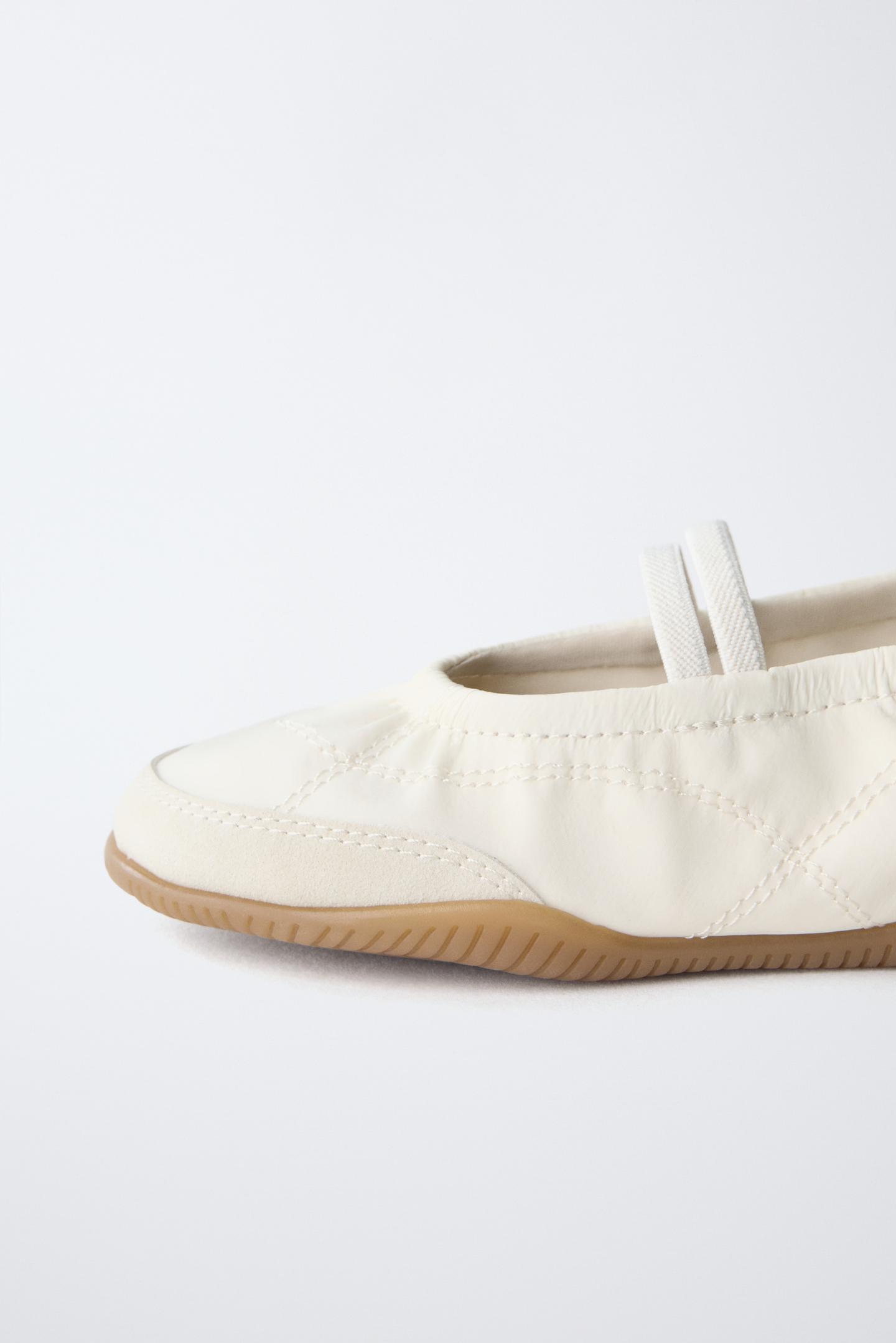 Детские балетки Zara Sporty Ballet Flats, цвет: Белый — фото 7