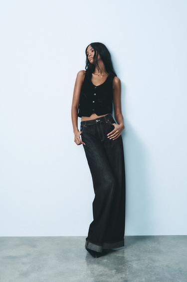 FITTED VELVET WAISTCOAT - Black by Zara - Image 0