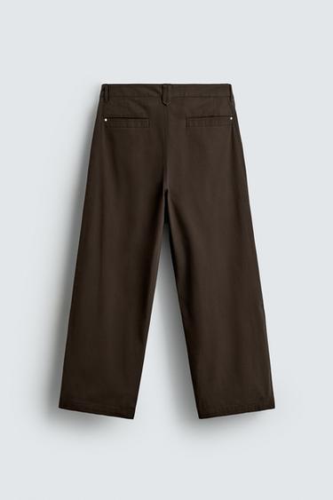 PANTALON CHINO COUPE LARGE - Marron de Zara - Image 6