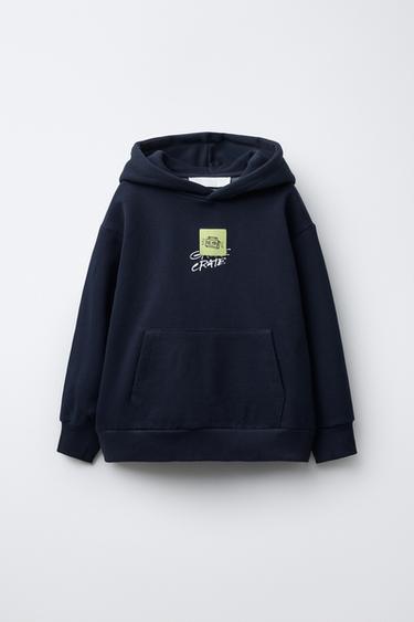 LABEL HOODIE - Navy blue by Zara