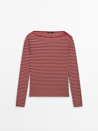Zara Striped long sleeve T-shirt - Red - Image 0