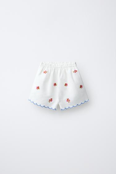 4-10 ANS/ PYJAMA FLEURS BRODÉES AVEC COTON ET LIN - Écru / Chiné de Zara - Image 3