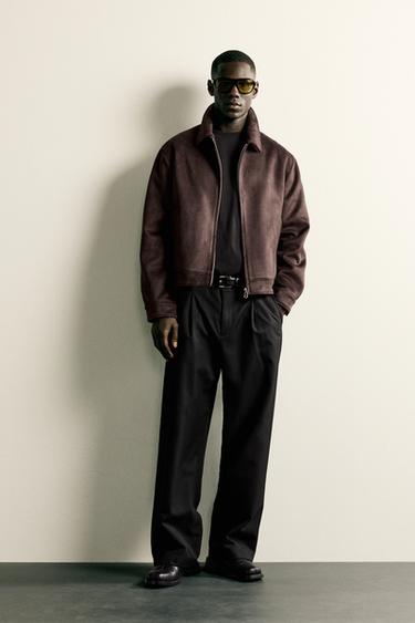 CAZADORA EFECTO ANTE REGULAR FIT - Chocolate de Zara - Imagen 0