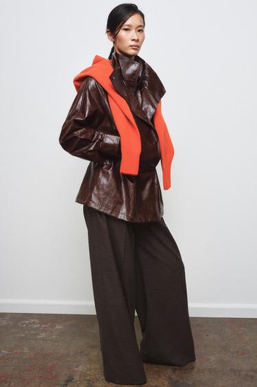 ZW COLLECTION FAUX LEATHER JACKET - Brown by Zara - Image 4