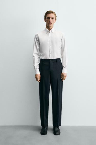 CAMISA REGULAR FIT DE ALGODÃO - Branco da Zara - Imagem 0