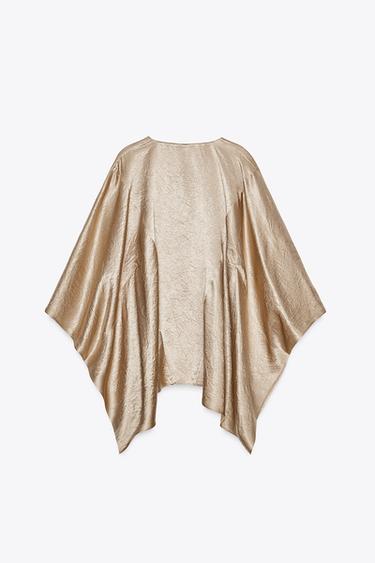 CHEMISE CAPE SATINÉE ZW COLLECTION - Doré de Zara - Image 5