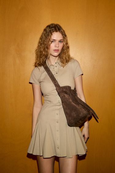 SHORT SHIRT DRESS - Straw by Zara