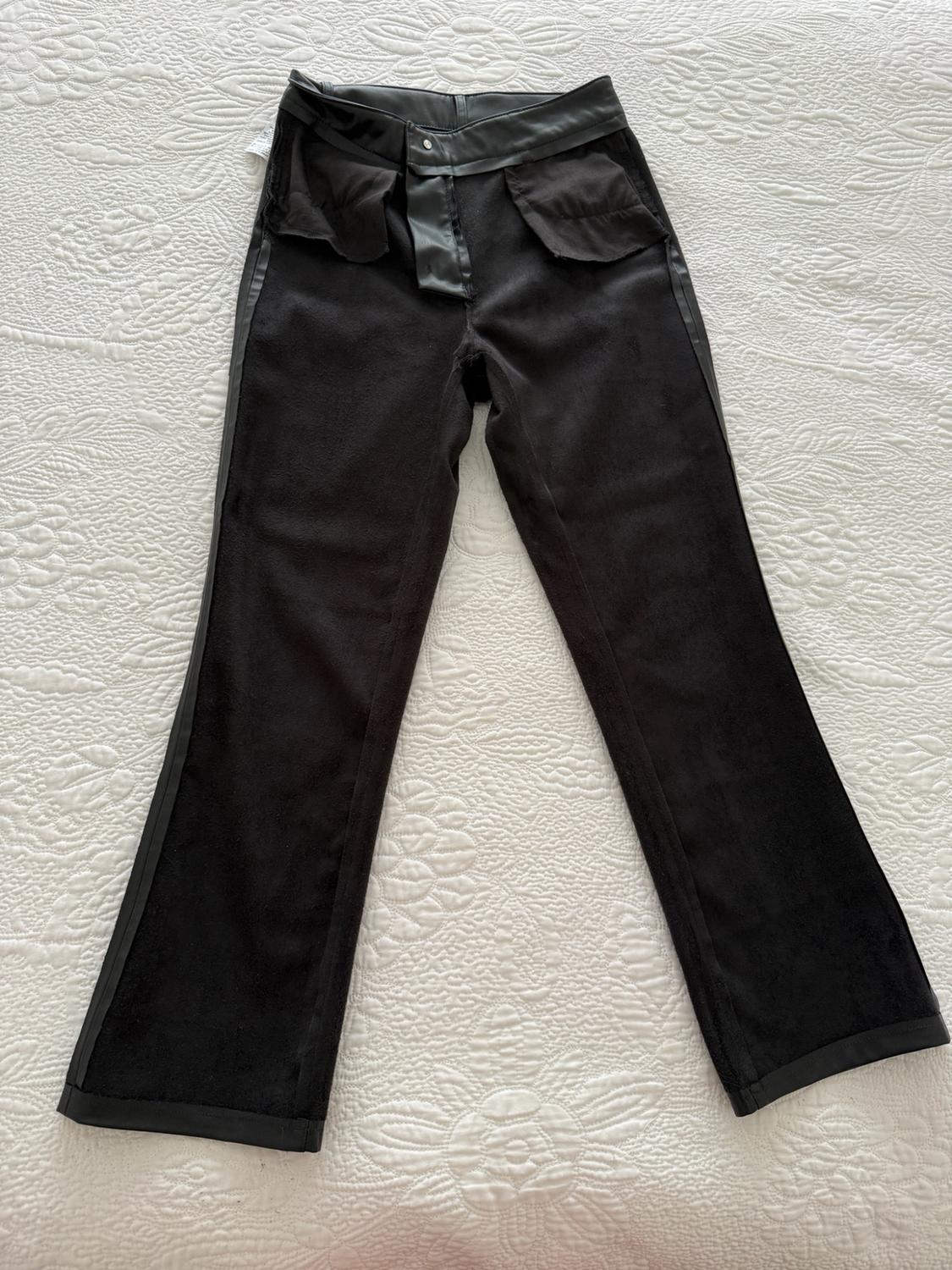 LEATHER EFFECT CROPPED MINI FLARE TROUSERS - Image 6