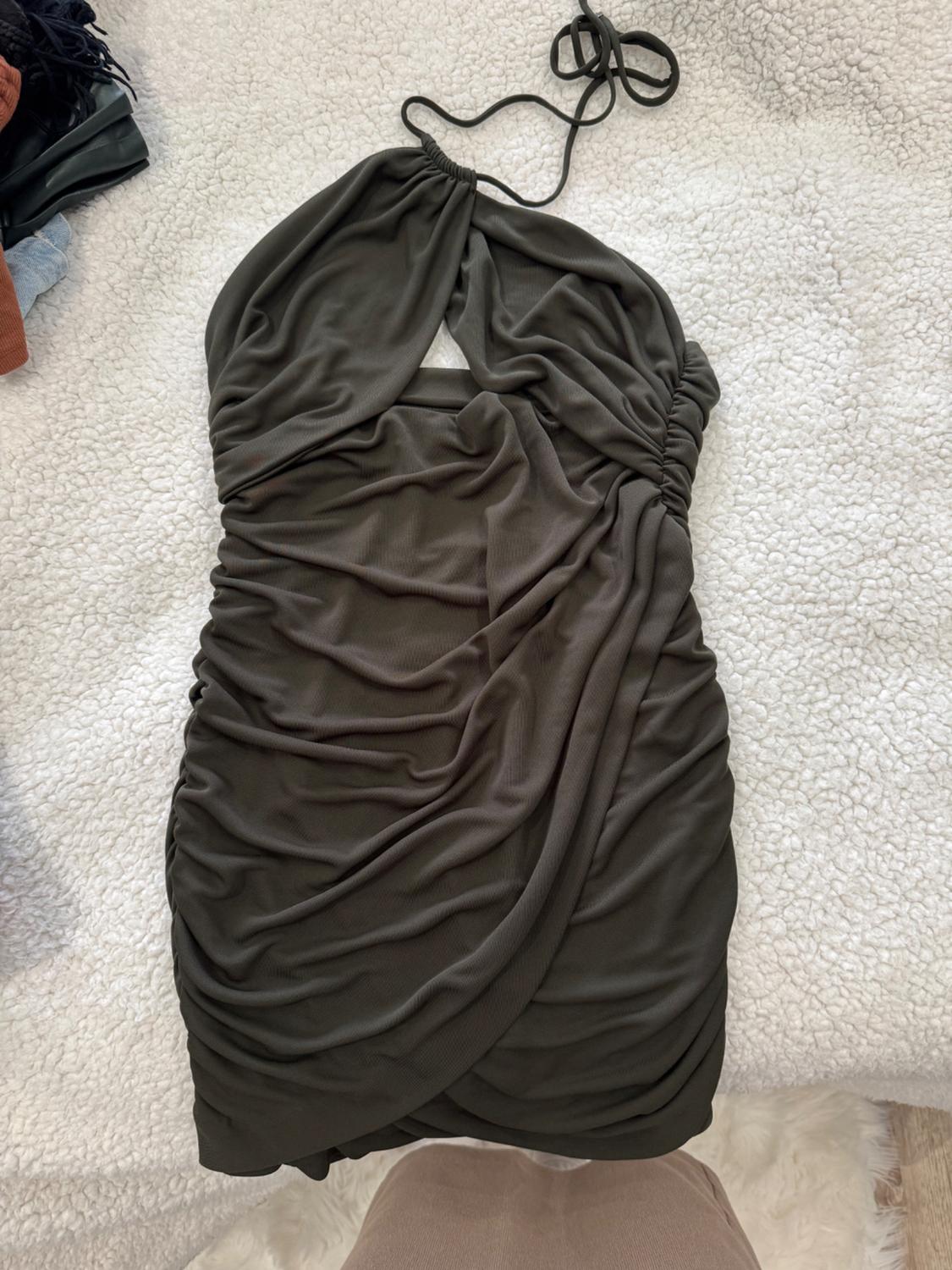 CUT-OUT DRAPED DRESS