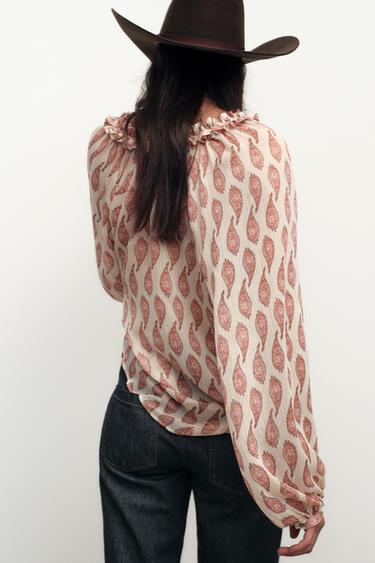 PRINTED SHIRT WITH METALLIC THREAD - Multicoloured by Zara - Image 1