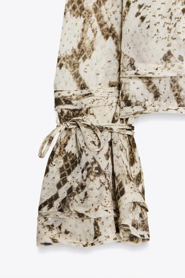 ANIMAL PRINT BLOUSE ZW COLLECTION - Khaki by Zara - Image 5