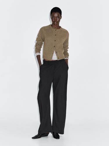 Zara 100% wool raglan sleeve knit cardigan - Light green