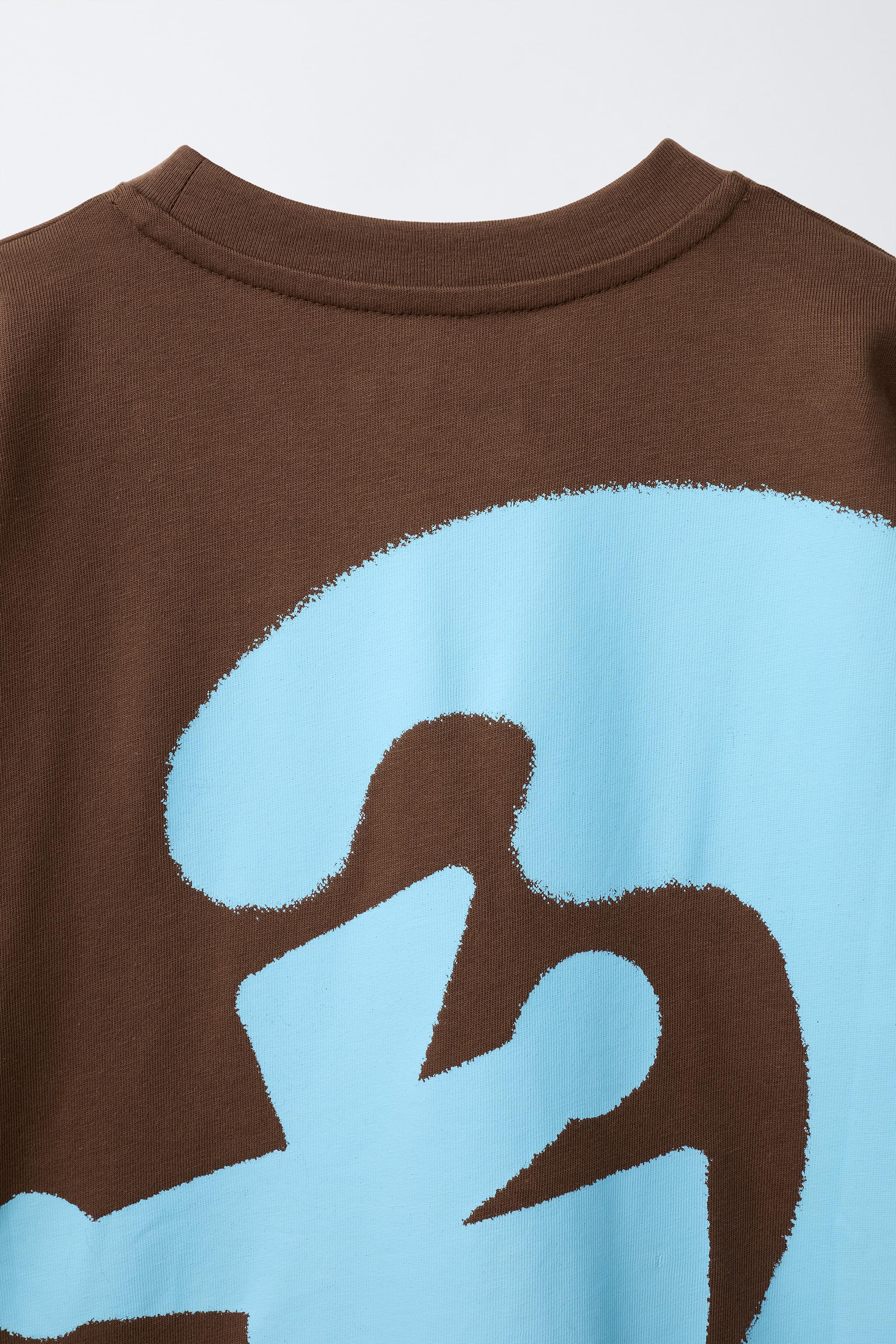 LOGO BASKILI T-SHIRT - Kahverengi | ZARA Türkiye / Turkey