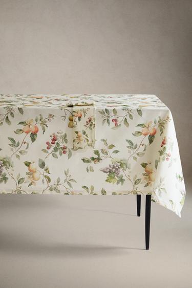 Zara BOTANICAL PRINT TABLECLOTH - Greens - Image 0