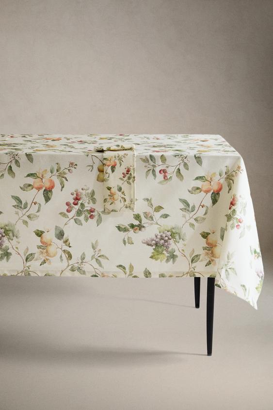 Zaras BORDSDUK MED BOTANISKT MÖNSTER - Gröna färger - Bild 0