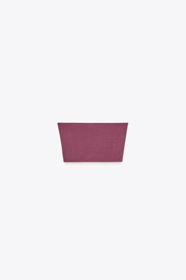 TOP BANDEAU RIB - Berenjena de Zara - Imagen 0