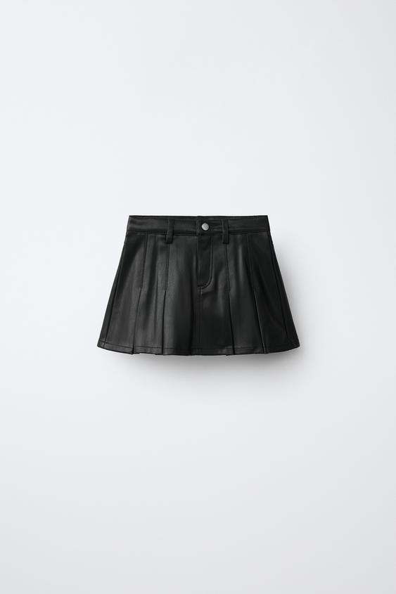 LEDEROPTIK-ROCK MIT FALTEN - Schwarz von Zara - Bild 0