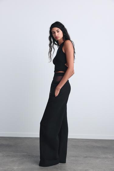 מכנסיים קטיפתיים בגזרת Straight fit - שחור של Zara