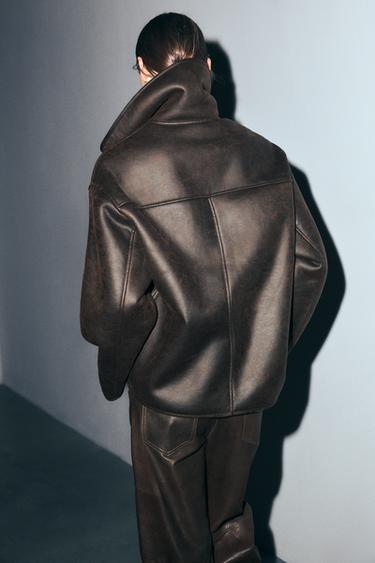 ZW COLLECTION DOUBLE-FACED JACKET - Brown / Ecru by Zara - Image 3