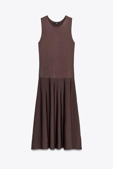 Zara KNIT MIDI DRESS - Dark eggplant - Image 0