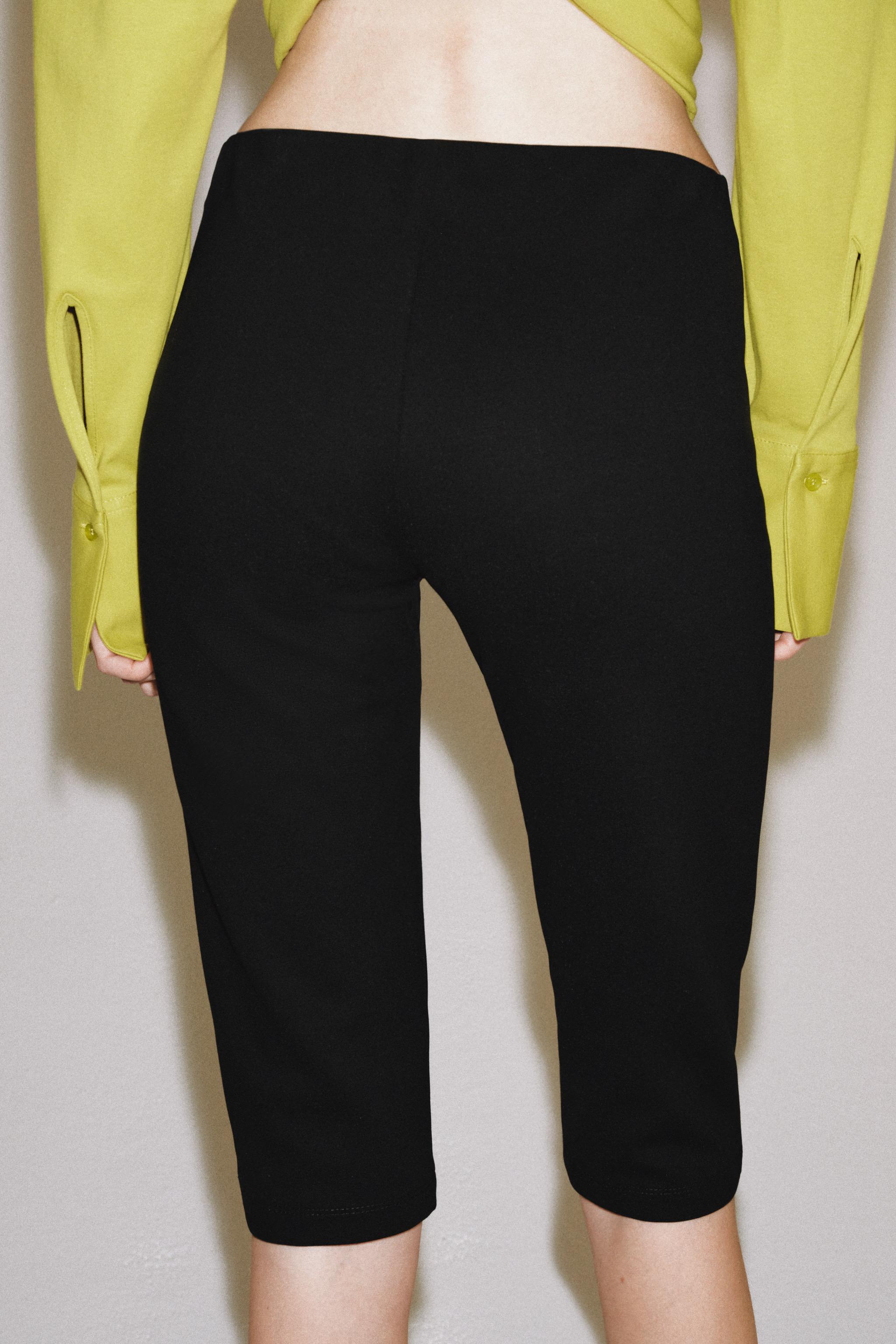 Женские леггинсы Zara INTERLOCK CAPRI LEGGINGS — фото 3